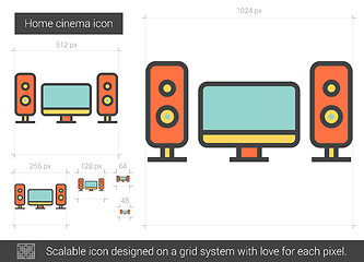 Image showing Home cinema line icon.