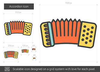 Image showing Accordion line icon.