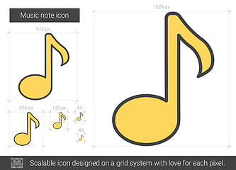 Image showing Music note line icon.