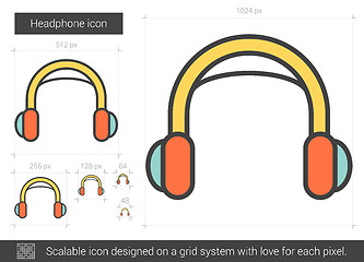 Image showing Headphone line icon.