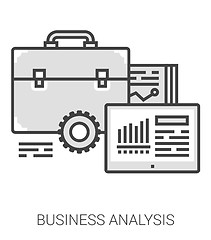 Image showing Business analysis line infographic.