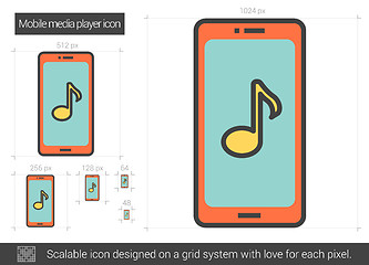 Image showing Mobile media player line icon.