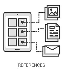 Image showing References line infographic.