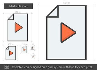 Image showing Media file line icon.