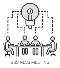 Image showing Business meeting line infographic.