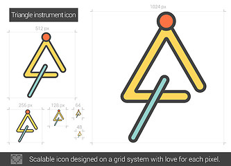 Image showing Triangle instrument line icon.