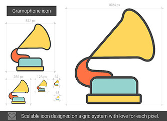 Image showing Gramophone line icon.