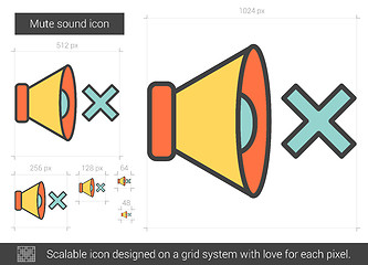 Image showing Mute sound line icon.