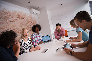 Image showing Multiethnic startup business team on meeting