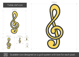 Image showing Treble clef line icon.