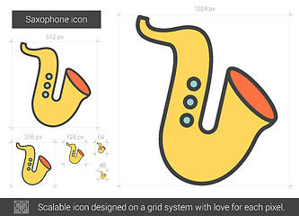 Image showing Saxophone line icon.