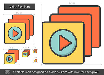 Image showing Video files line icon.