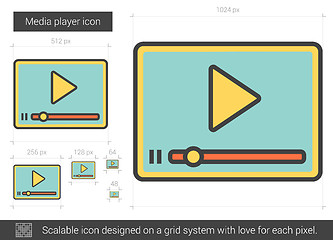 Image showing Media player line icon.