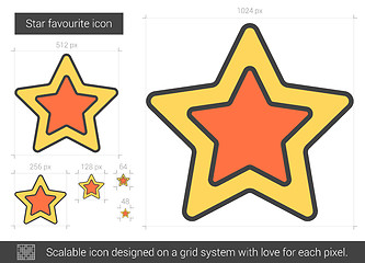 Image showing Star favourite line icon.