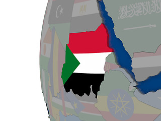 Image showing Sudan with national flag