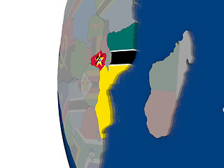 Image showing Mozambique with national flag