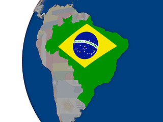 Image showing Brazil with national flag