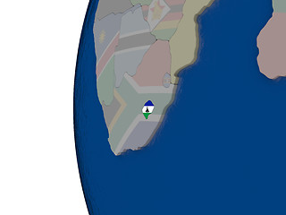 Image showing Lesotho with national flag