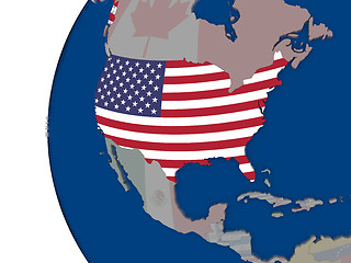 Image showing USA with national flag