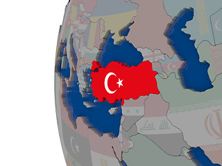 Image showing Turkey with national flag