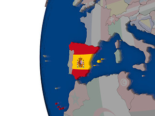 Image showing Spain with national flag