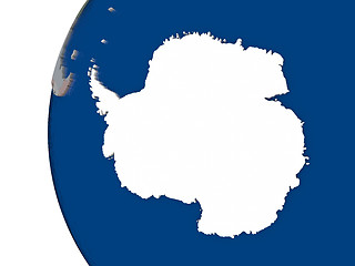 Image showing Antarctica with national flag