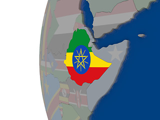 Image showing Ethiopia with national flag