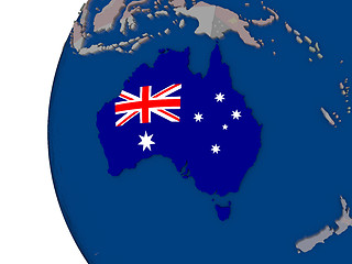 Image showing Australia with national flag