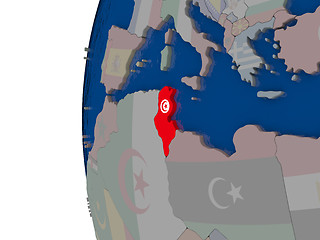 Image showing Tunisia with national flag