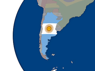 Image showing Argentina with national flag