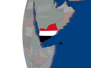 Image showing Yemen with national flag