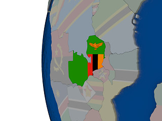 Image showing Zambia with national flag