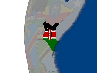 Image showing Kenya with national flag