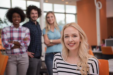 Image showing informal business woman working in the office