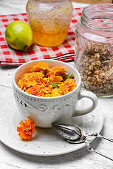 Image showing Tea with marigolds