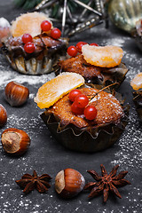 Image showing Christmas chocolate cupcake