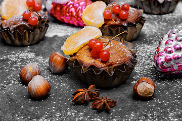 Image showing Christmas chocolate cupcake