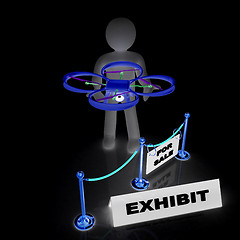 Image showing Drone, quadrocopter, with photo camera at the technical exhibiti