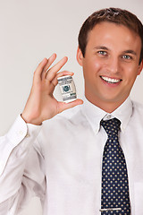 Image showing Young Man With Dollars