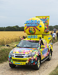 Image showing Haribo Vehicle on a Cobblestone Road- Tour de France 2015