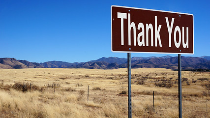 Image showing Thank You brown road sign