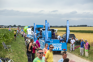 Image showing Krys Caravan on a Cobblestone Road- Tour de France 2015