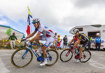Image showing Two Cyclists -Tour de France 2015