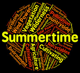 Image showing Summertime Word Indicates Hot Weather And Season
