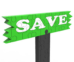 Image showing Save Means Discount Reduction Or Promotion