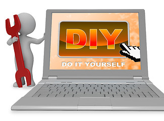 Image showing Diy Button Represents Do It Yourself 3d Rendering
