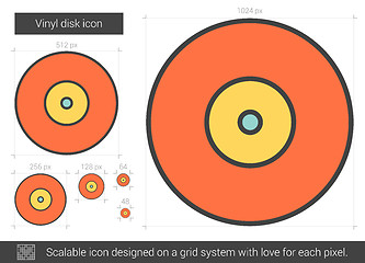 Image showing Vinyl disk line icon.