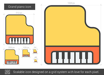 Image showing Grand piano line icon.