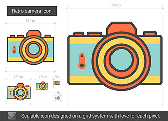 Image showing Retro camera line icon.