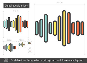 Image showing Digital equalizer line icon.